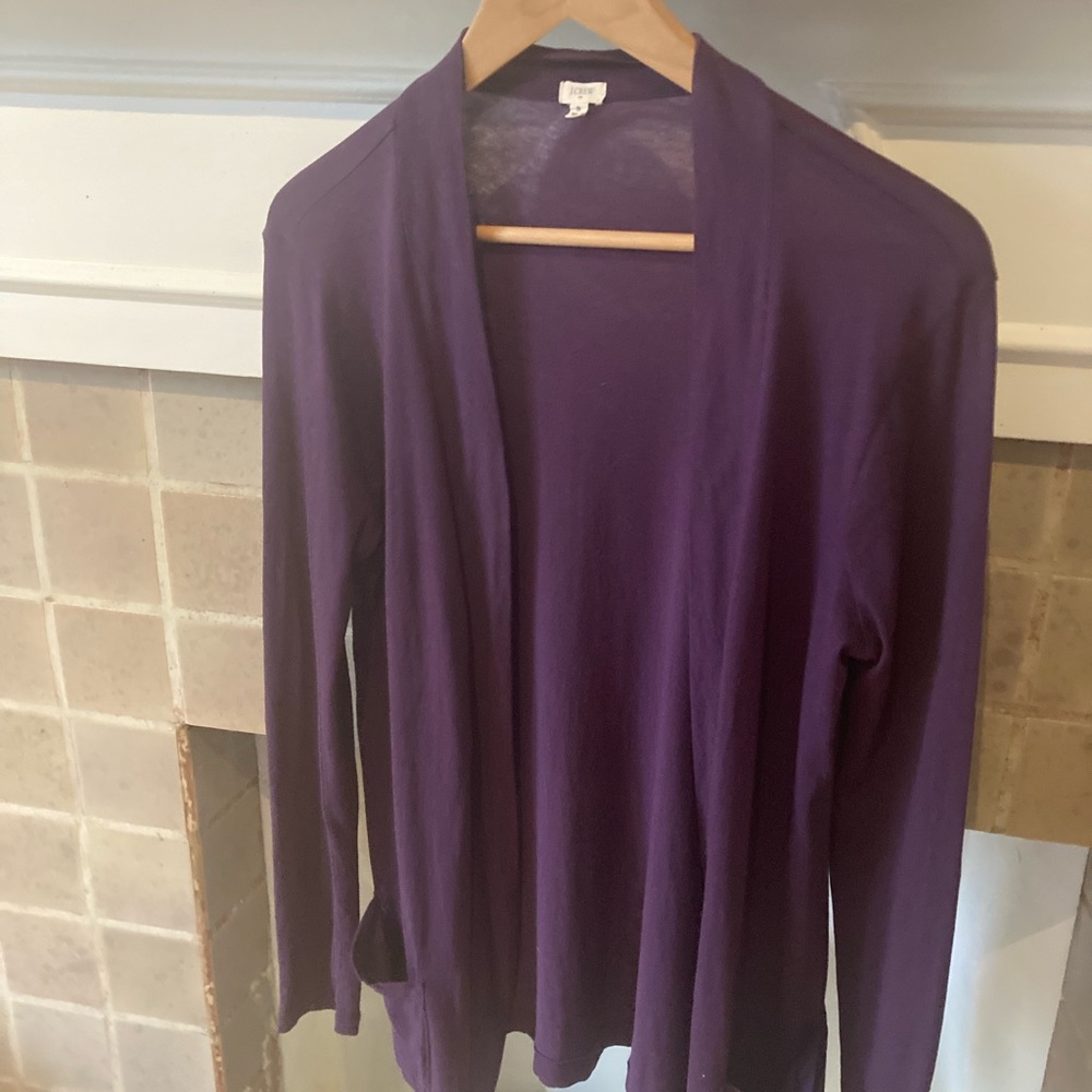 J. Crew Women's Rich Plum Open Cardigan